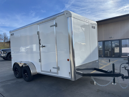 New 2026 Car Mate Trailers 7x14 Sportster HD Enclosed Trailer - White - w/ Ramp - 7000# GVWR