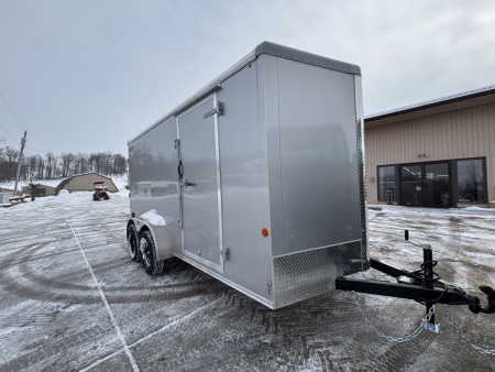 New 2026 Car Mate Trailers 7x14 V-Sport HD Enclosed Trailer - Silver Frost - w/ Ramp - 7000# GVWR
