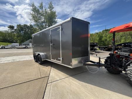New 2026 Car Mate Trailers 7x16 V-Sport HD Enclosed Trailer - Charcoal Gray - w/ Ramp - 7000# GVWR