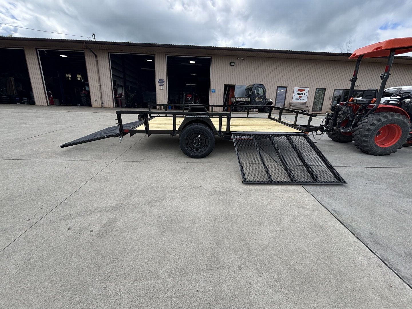 New 2025 Premier Trailers 76"X12' Utility Trailer W/ Side Load Ramp - 2995# GVWR