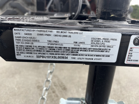 New 2025 Belmont Trailers 5'X 10' Utility Trailer - Black - 2999# GVWR