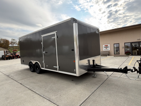 New 2026 Car Mate Trailers 8 1/2 X 20 Custom Car Enclosed Trailer - Charcoal Gray W/ Ramp Door - 9990# GVWR