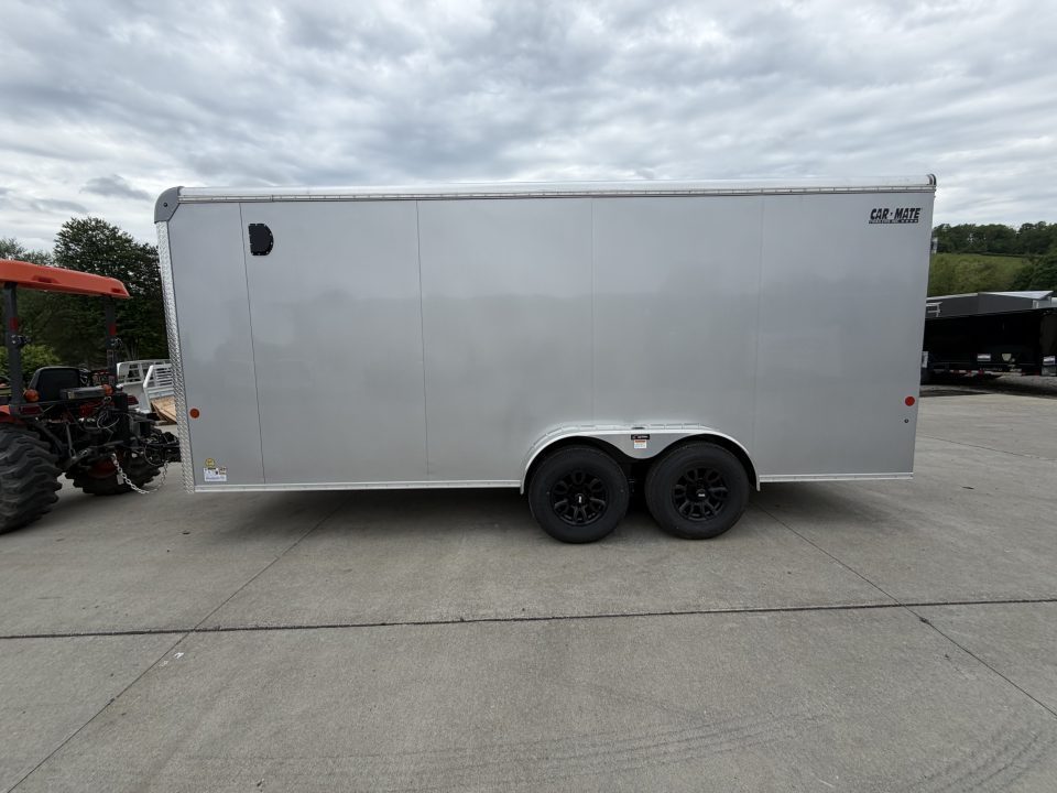 New 2026 Car Mate Trailers 7x18 Custom Cargo HD Enclosed Trailer - Silver Frost - (6" Extra Height - 16" O/C Cross Members) - w/ Ramp - 9990# GVWR