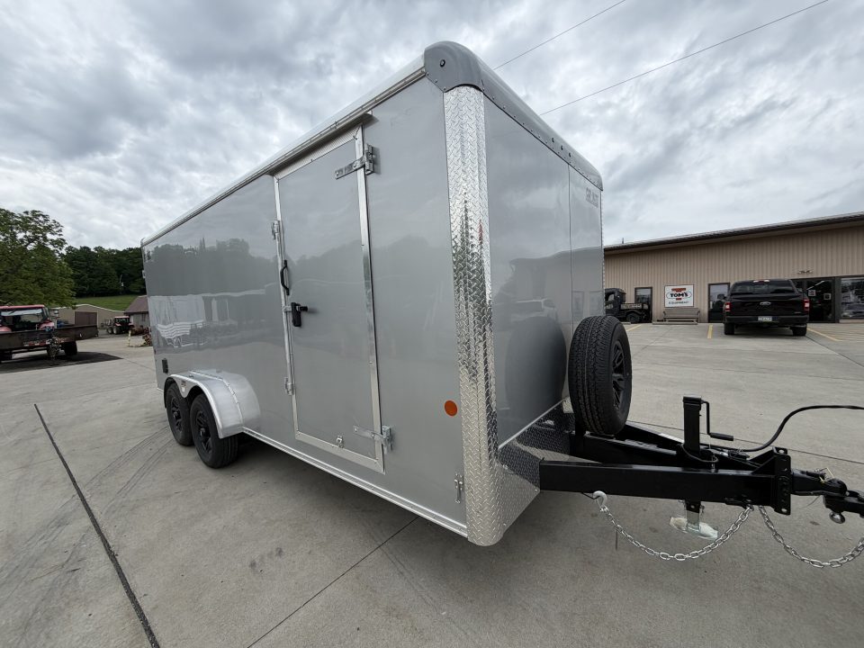 New 2026 Car Mate Trailers 7x18 Custom Cargo HD Enclosed Trailer - Silver Frost - (6" Extra Height - 16" O/C Cross Members) - w/ Ramp - 9990# GVWR