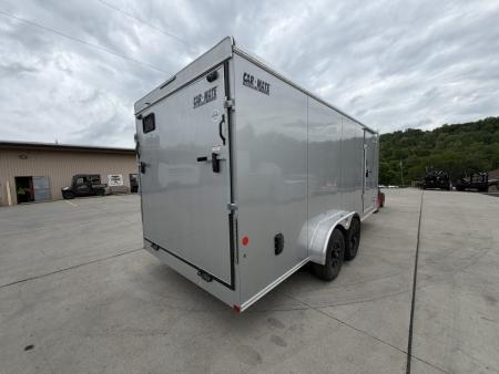 New 2026 Car Mate Trailers 7x18 Custom Cargo HD Enclosed Trailer - Silver Frost - (6" Extra Height - 16" O/C Cross Members) - w/ Ramp - 9990# GVWR