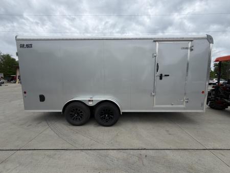 New 2026 Car Mate Trailers 7x18 Custom Cargo HD Enclosed Trailer - Silver Frost - (6" Extra Height - 16" O/C Cross Members) - w/ Ramp - 9990# GVWR