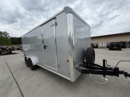 New 2026 Car Mate Trailers 7x18 Custom Cargo HD Enclosed Trailer - Silver Frost - (6" Extra Height - 16" O/C Cross Members) - w/ Ramp - 9990# GVWR