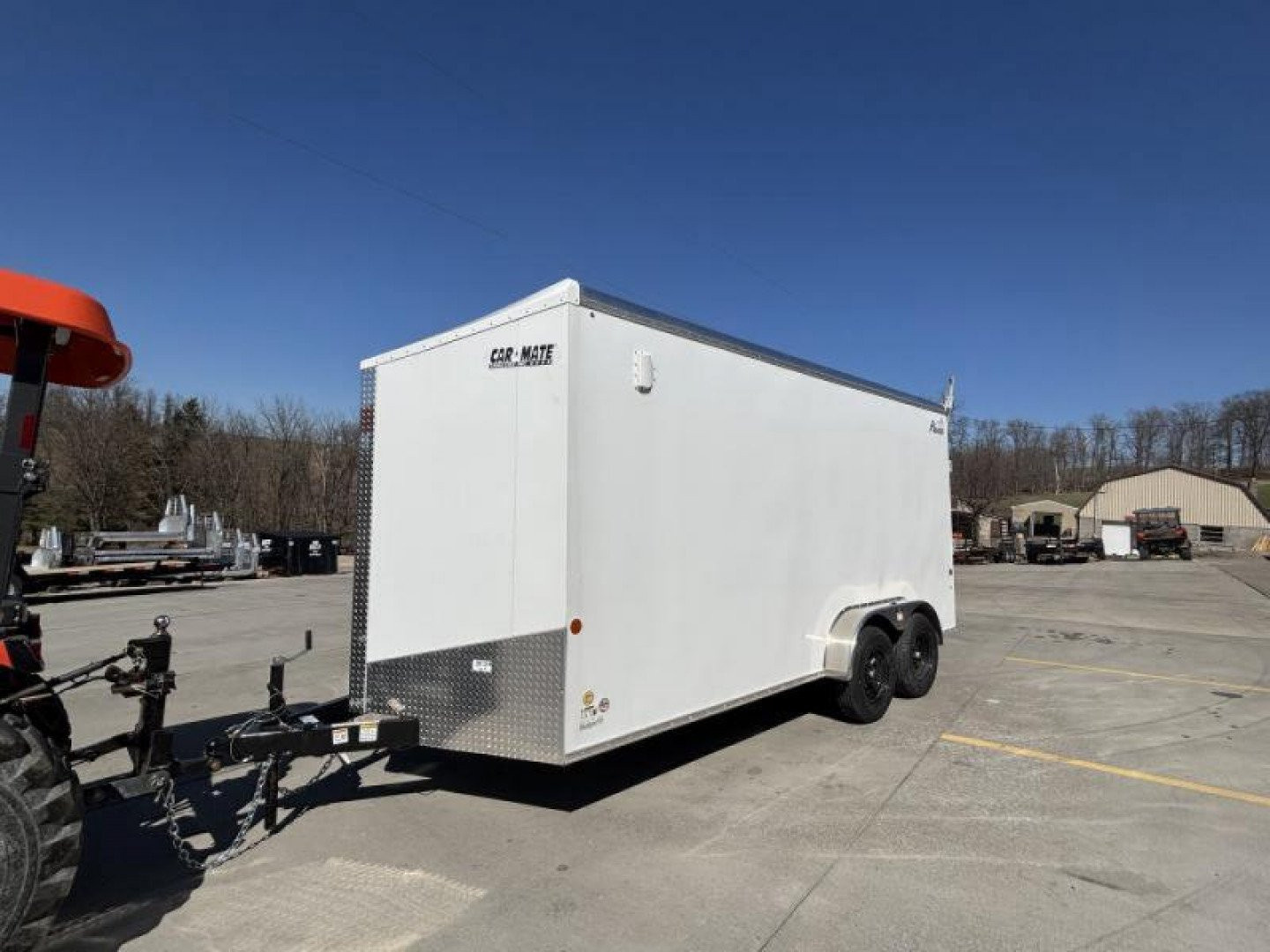 New 2025 Car Mate Trailers 7x16 Avalanche Enclosed Trailer (V-Nose) - White w/ Ramp - 12" Extra Height - 7000# GVWR