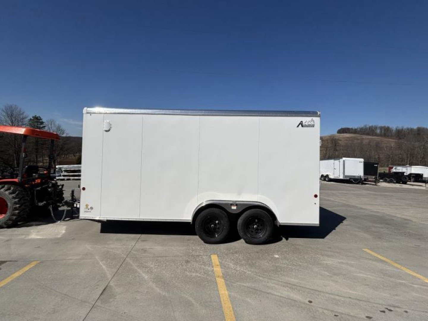 New 2025 Car Mate Trailers 7x16 Avalanche Enclosed Trailer (V-Nose) - White w/ Ramp - 12" Extra Height - 7000# GVWR