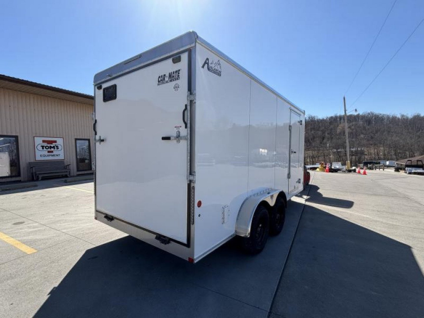New 2025 Car Mate Trailers 7x16 Avalanche Enclosed Trailer (V-Nose) - White w/ Ramp - 12" Extra Height - 7000# GVWR