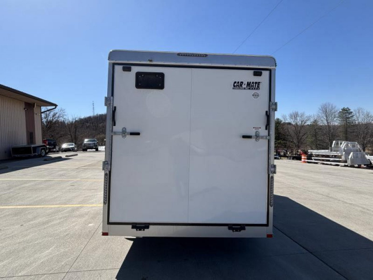 New 2025 Car Mate Trailers 7x16 Avalanche Enclosed Trailer (V-Nose) - White w/ Ramp - 12" Extra Height - 7000# GVWR