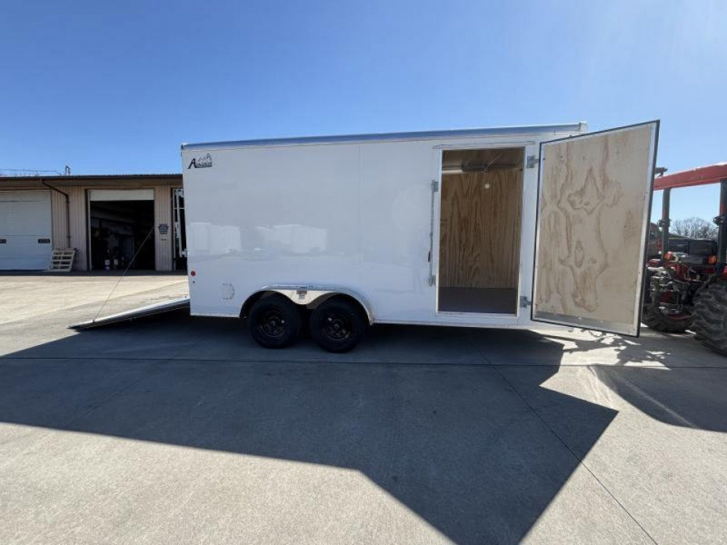 New 2025 Car Mate Trailers 7x16 Avalanche Enclosed Trailer (V-Nose) - White w/ Ramp - 12" Extra Height - 7000# GVWR