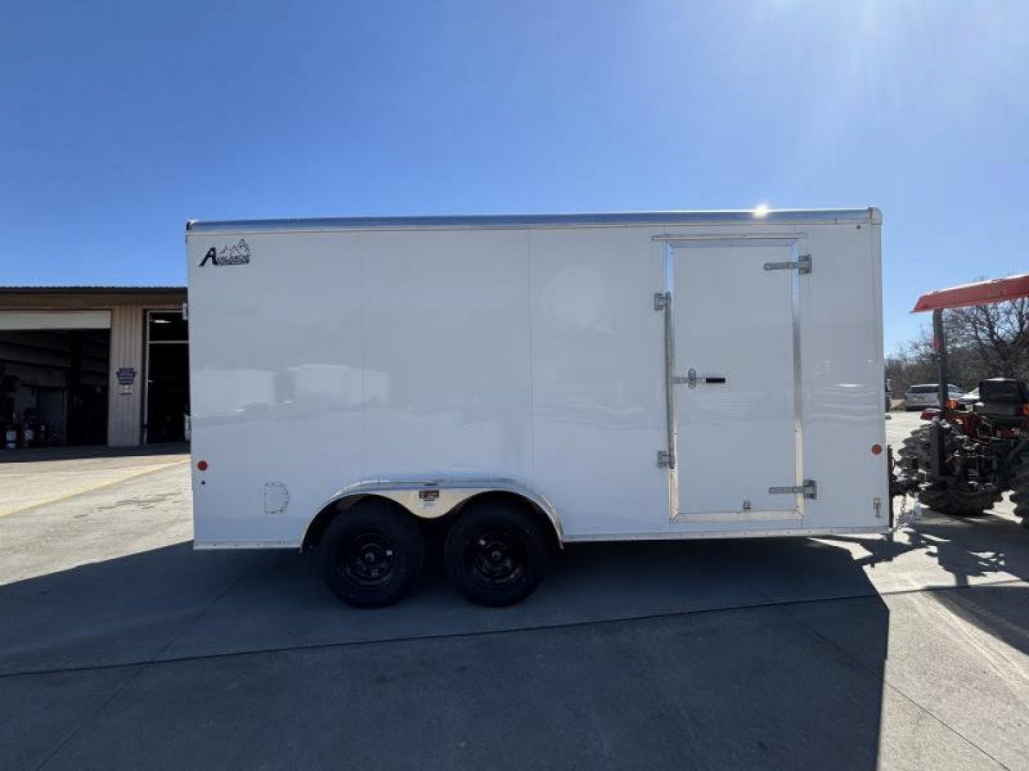 New 2025 Car Mate Trailers 7x16 Avalanche Enclosed Trailer (V-Nose) - White w/ Ramp - 12" Extra Height - 7000# GVWR