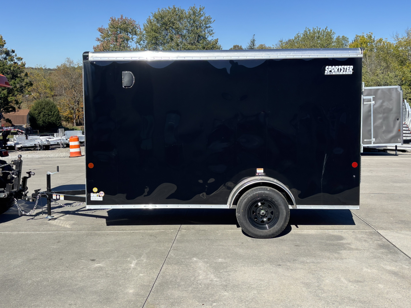 New 2025 Car Mate Trailers 612ECV (V-Nose) Enclosed Trailer - Black w/ Ramp - 2990# GVWR
