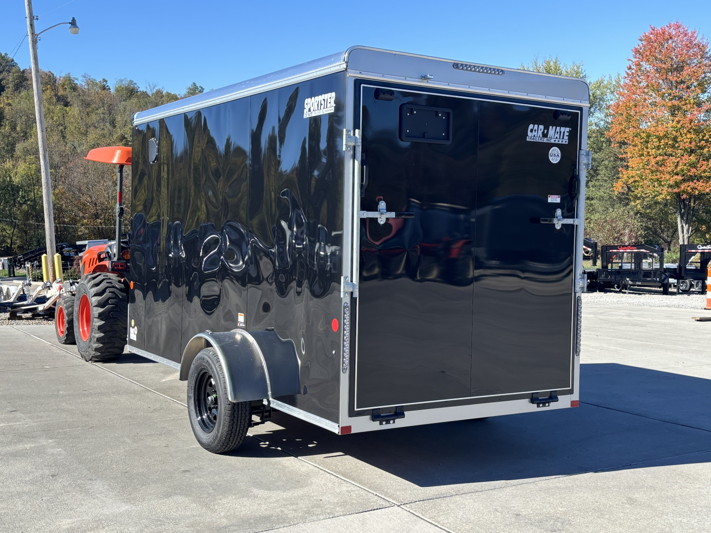 New 2025 Car Mate Trailers 612ECV (V-Nose) Enclosed Trailer - Black w/ Ramp - 2990# GVWR