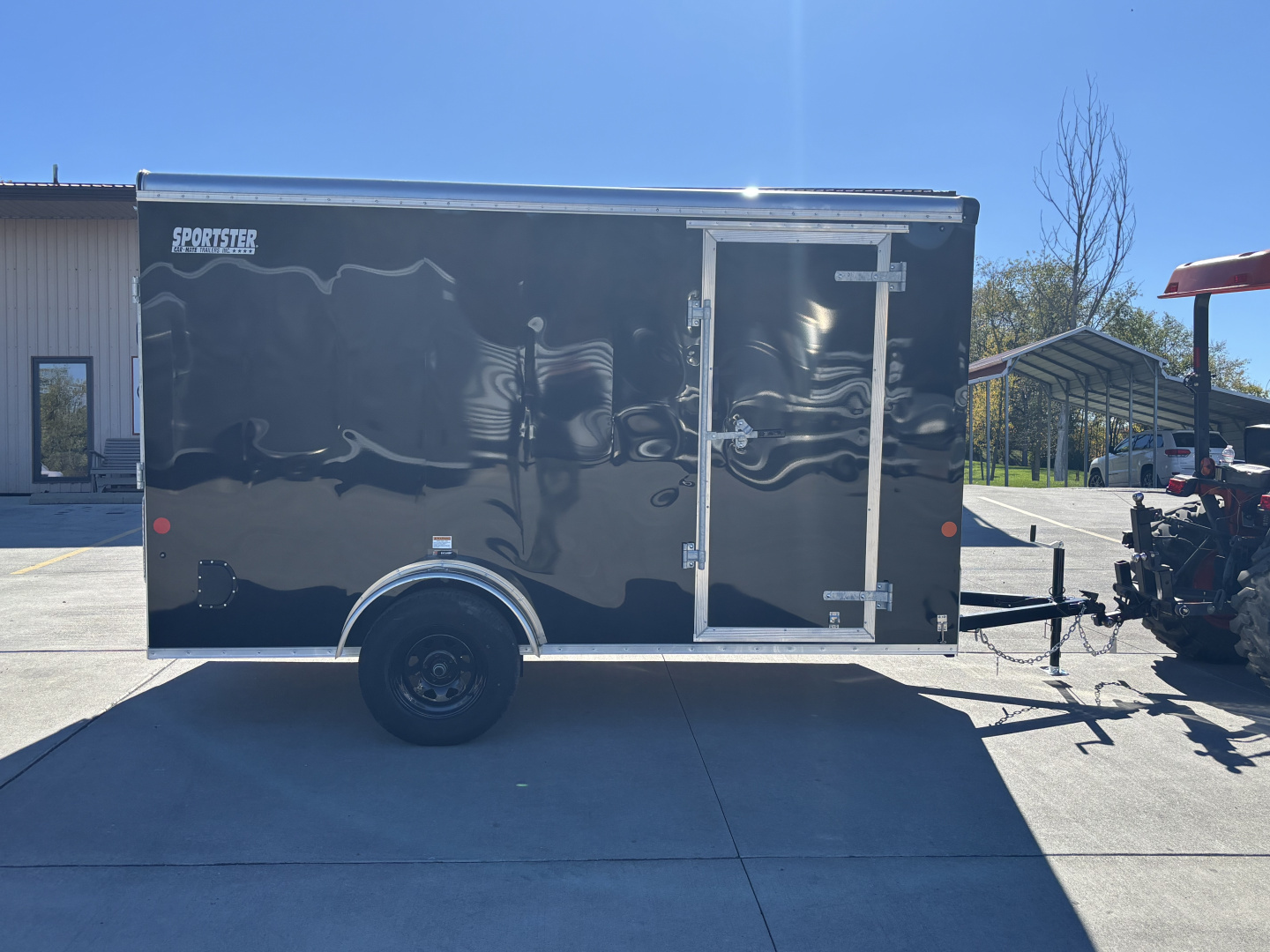 New 2025 Car Mate Trailers 612ECV (V-Nose) Enclosed Trailer - Black w/ Ramp - 2990# GVWR