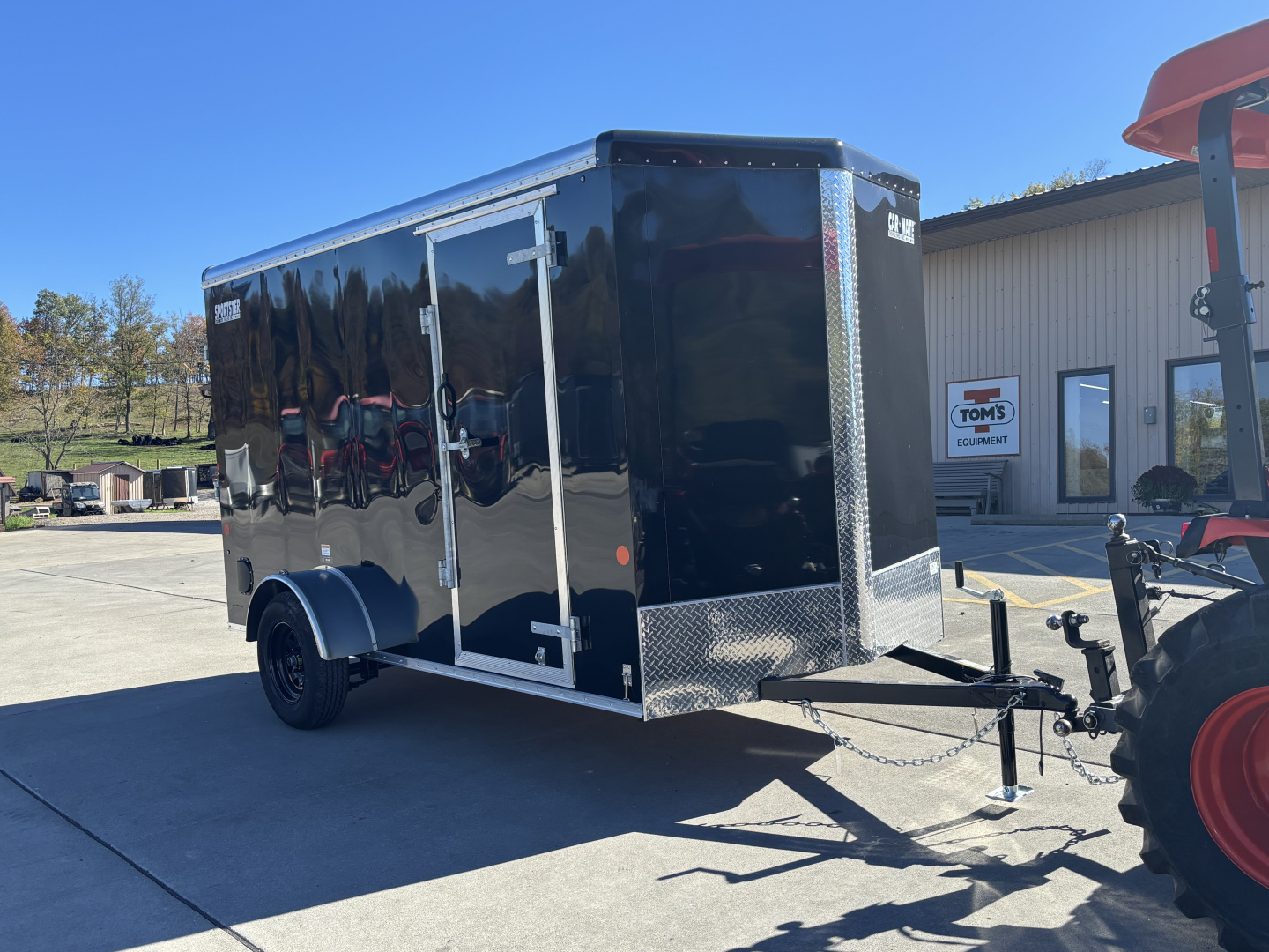 New 2025 Car Mate Trailers 612ECV (V-Nose) Enclosed Trailer - Black w/ Ramp - 2990# GVWR
