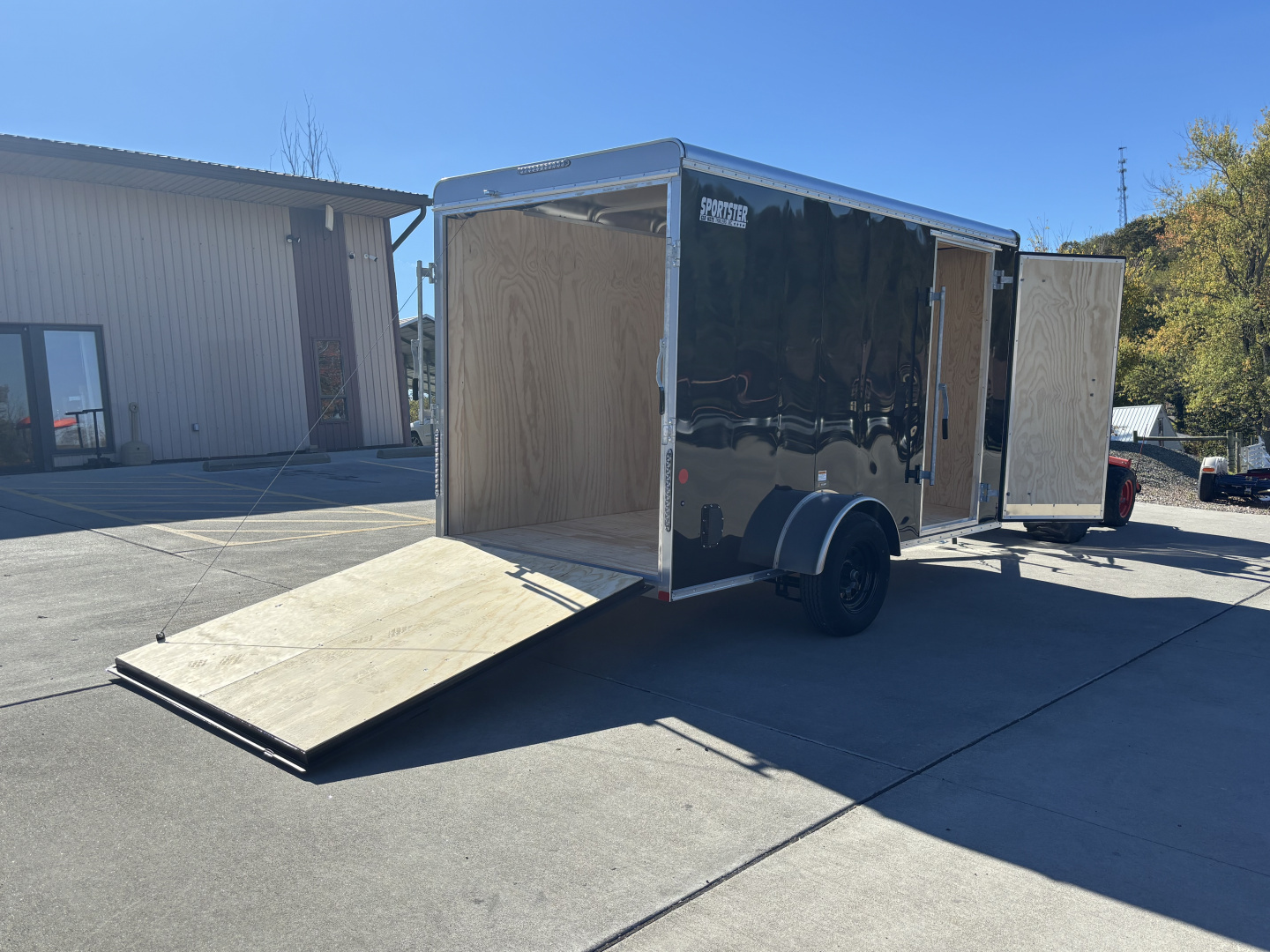 New 2025 Car Mate Trailers 612ECV (V-Nose) Enclosed Trailer - Black w/ Ramp - 2990# GVWR