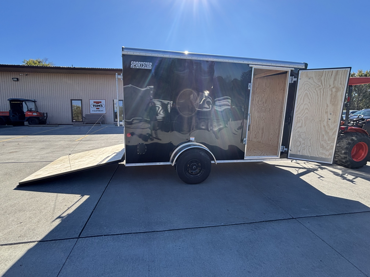 New 2025 Car Mate Trailers 612ECV (V-Nose) Enclosed Trailer - Black w/ Ramp - 2990# GVWR