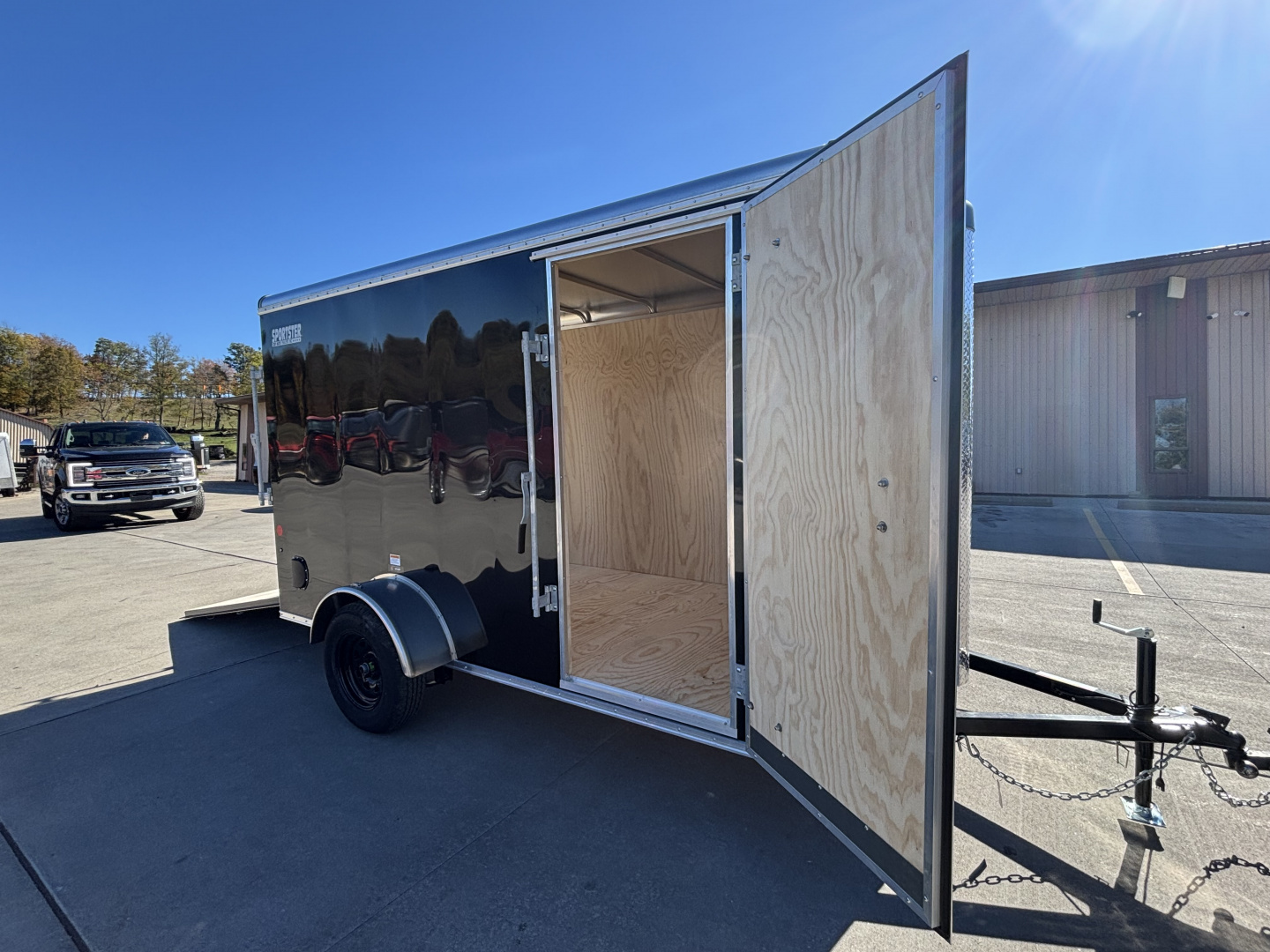 New 2025 Car Mate Trailers 612ECV (V-Nose) Enclosed Trailer - Black w/ Ramp - 2990# GVWR