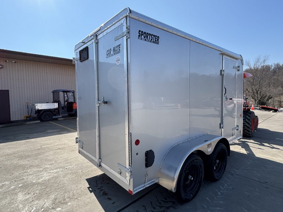 New 2026 Car Mate Trailers 6X12 EC-HD Enclosed Trailer - Silver Frost w/ Barn Doors - 7000# GVWR