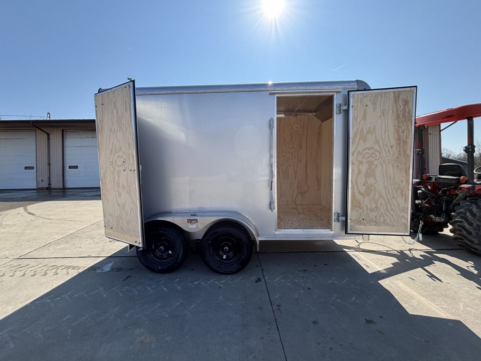 New 2026 Car Mate Trailers 6X12 EC-HD Enclosed Trailer - Silver Frost w/ Barn Doors - 7000# GVWR