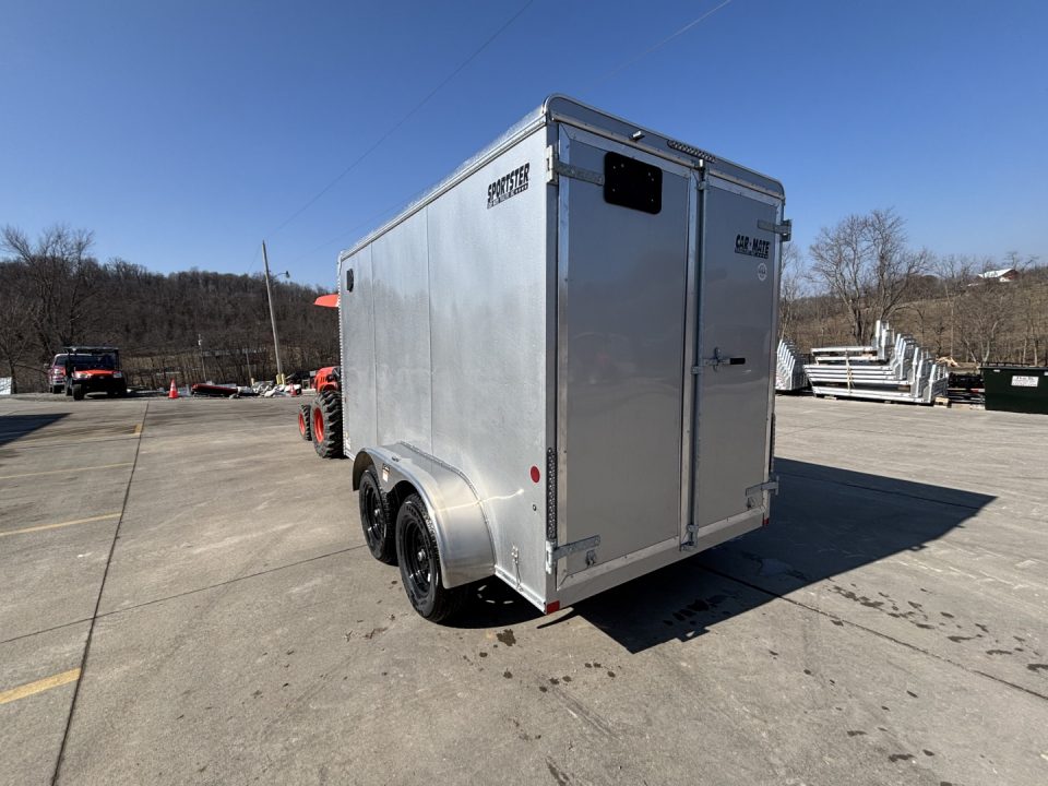 New 2026 Car Mate Trailers 6X12 EC-HD Enclosed Trailer - Silver Frost w/ Barn Doors - 7000# GVWR
