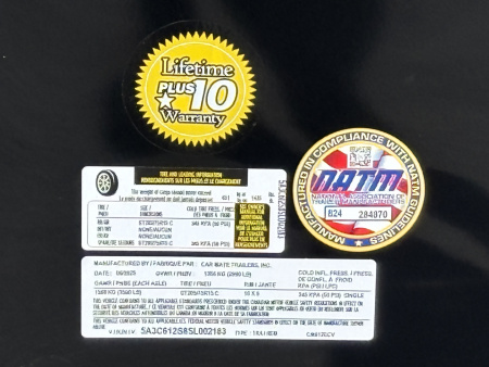 New 2025 Car Mate Trailers 612ECV (V-Nose) Enclosed Trailer - Black w/ Ramp - 2990# GVWR