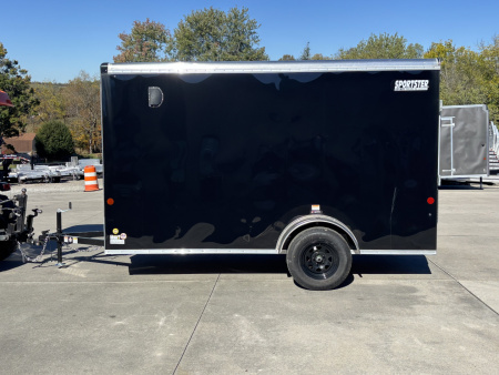 New 2025 Car Mate Trailers 612ECV (V-Nose) Enclosed Trailer - Black w/ Ramp - 2990# GVWR