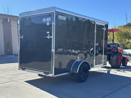 New 2025 Car Mate Trailers 612ECV (V-Nose) Enclosed Trailer - Black w/ Ramp - 2990# GVWR