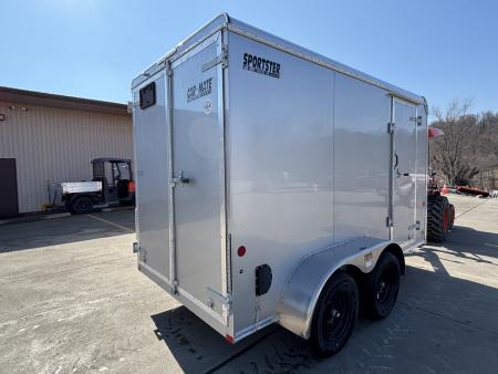 New 2026 Car Mate Trailers 6X12 EC-HD Enclosed Trailer - Silver Frost w/ Barn Doors - 7000# GVWR