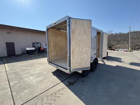 New 2026 Car Mate Trailers 6X12 EC-HD Enclosed Trailer - Silver Frost w/ Barn Doors - 7000# GVWR