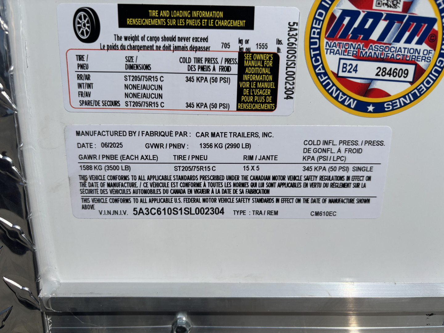 New 2025 Car Mate Trailers 6x10 Sportster Enclosed Trailer - Crystal White w/ Ramp - 2990# GVWR