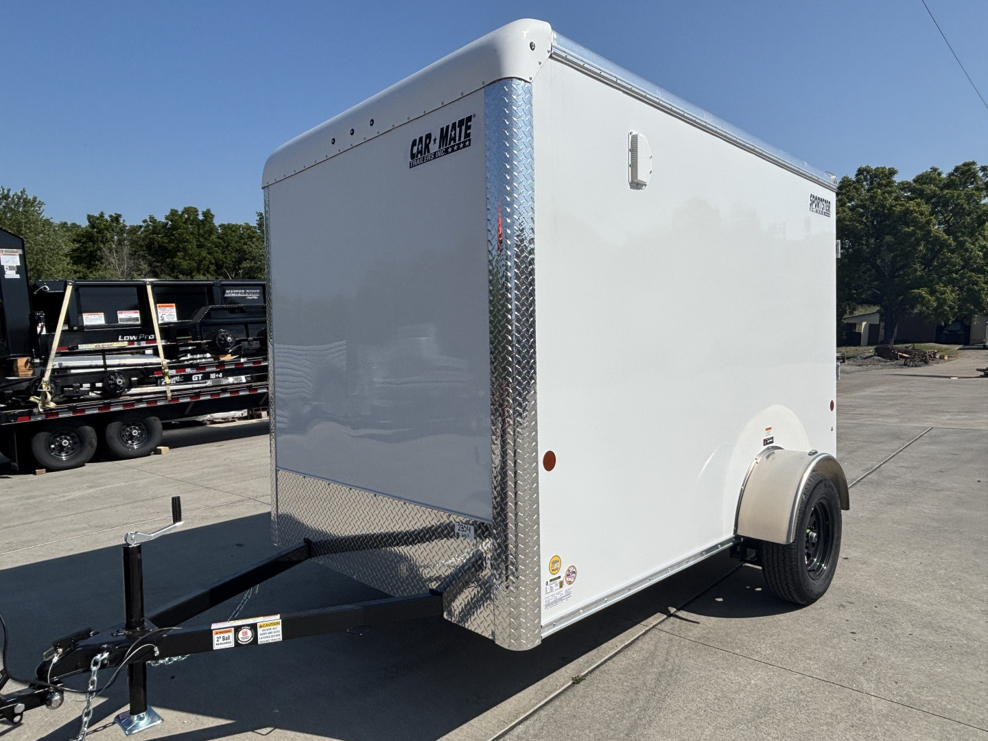 New 2025 Car Mate Trailers 6x10 Sportster Enclosed Trailer - Crystal White w/ Ramp - 2990# GVWR