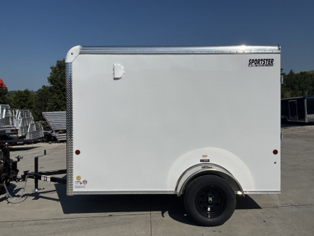 New 2025 Car Mate Trailers 6x10 Sportster Enclosed Trailer - Crystal White w/ Ramp - 2990# GVWR