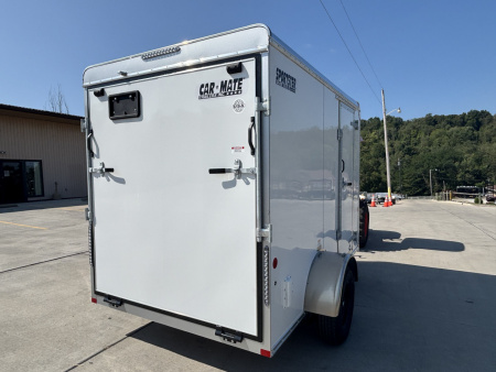 New 2025 Car Mate Trailers 6x10 Sportster Enclosed Trailer - Crystal White w/ Ramp - 2990# GVWR