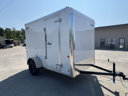 New 2025 Car Mate Trailers 6x10 Sportster Enclosed Trailer - Crystal White w/ Ramp - 2990# GVWR