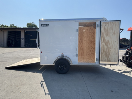 New 2025 Car Mate Trailers 6x10 Sportster Enclosed Trailer - Crystal White w/ Ramp - 2990# GVWR