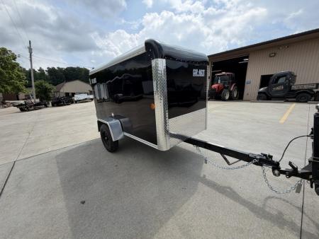 New 2026 Car Mate Trailers 4X8 1/2 Custom Cargo Enclosed Trailer - Black - W/ Single Barn Door - 2000# GVWR