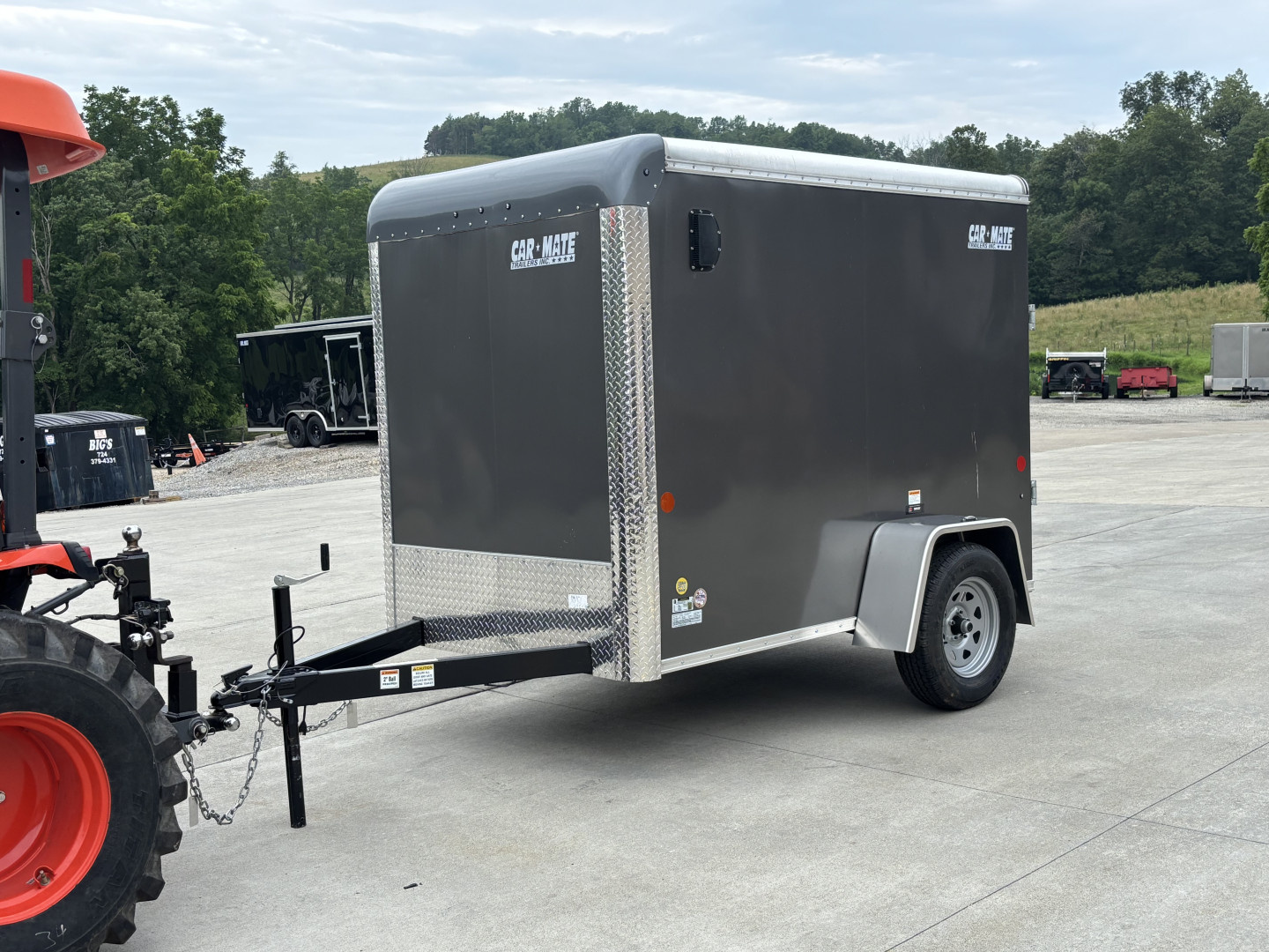 New 2025 Car Mate Trailers 5x8 Custom Cargo Enclosed Trailer - Charcoal Gray - 2990# GVWR