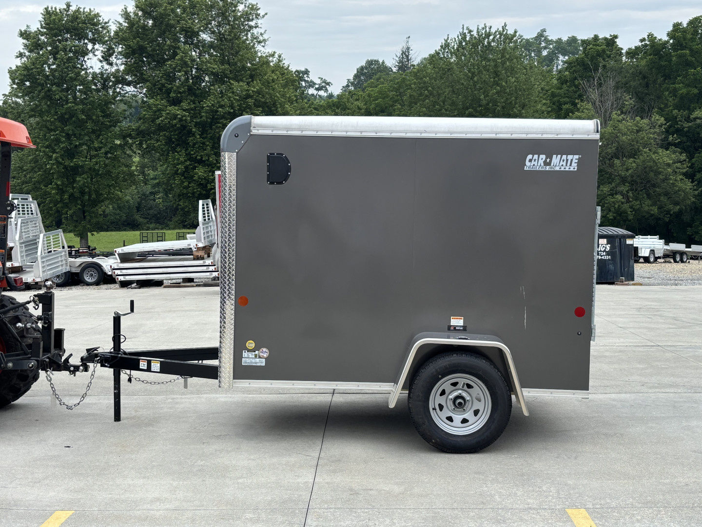 New 2025 Car Mate Trailers 5x8 Custom Cargo Enclosed Trailer - Charcoal Gray - 2990# GVWR