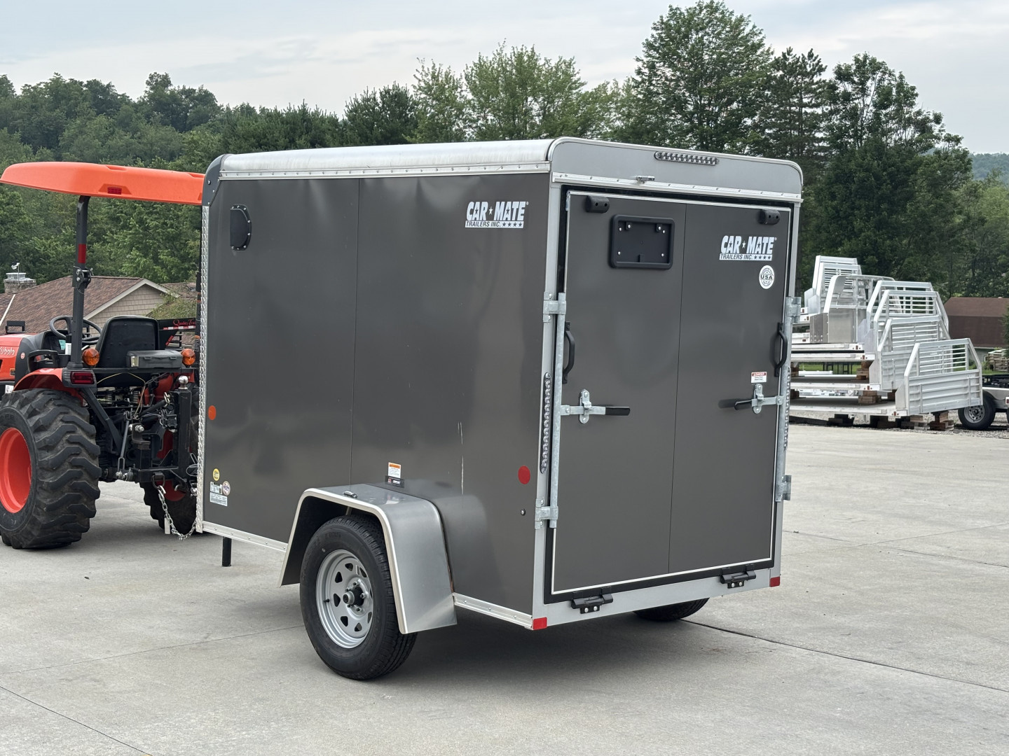 New 2025 Car Mate Trailers 5x8 Custom Cargo Enclosed Trailer - Charcoal Gray - 2990# GVWR