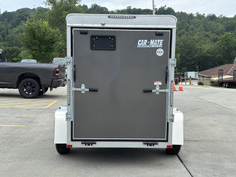 New 2025 Car Mate Trailers 5x8 Custom Cargo Enclosed Trailer - Charcoal Gray - 2990# GVWR