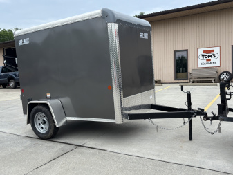New 2025 Car Mate Trailers 5x8 Custom Cargo Enclosed Trailer - Charcoal Gray - 2990# GVWR