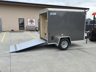 New 2025 Car Mate Trailers 5x8 Custom Cargo Enclosed Trailer - Charcoal Gray - 2990# GVWR
