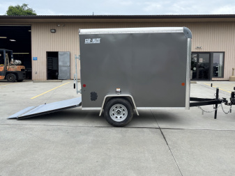 New 2025 Car Mate Trailers 5x8 Custom Cargo Enclosed Trailer - Charcoal Gray - 2990# GVWR