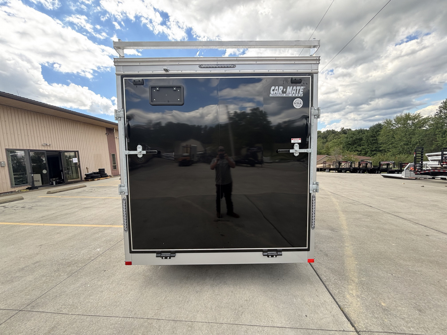 New 2025 Car Mate Trailers 7X16 Custom Cargo HD Enclosed Trailer - Contractor Package (w/ Ladder & Ladder racks) - Black w/ Ramp - 7000# GVWR