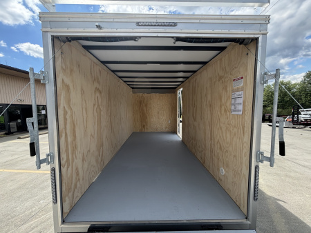 New 2025 Car Mate Trailers 7X16 Custom Cargo HD Enclosed Trailer - Contractor Package (w/ Ladder & Ladder racks) - Black w/ Ramp - 7000# GVWR