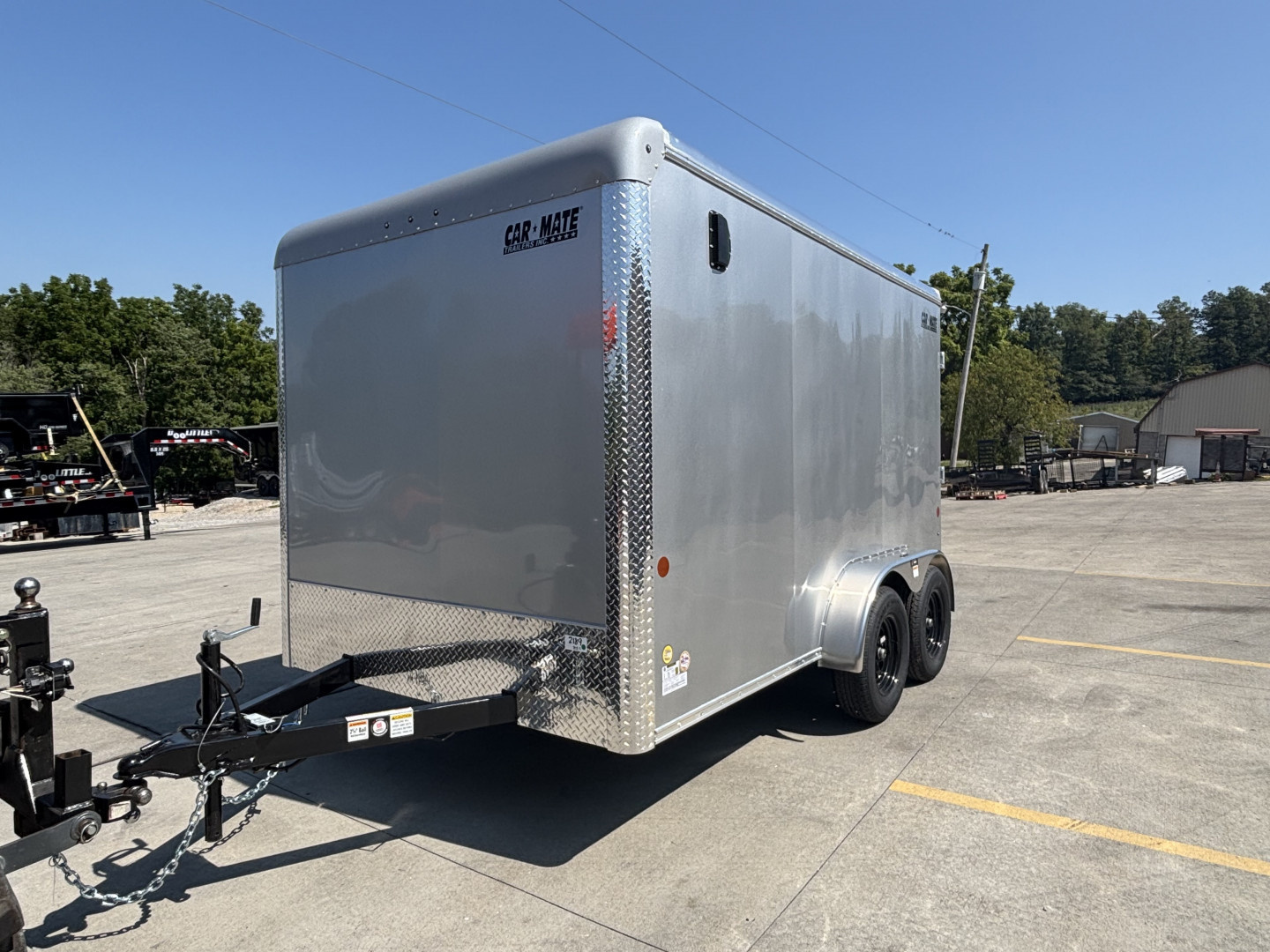 New 2025 Car Mate Trailers 7x12 Custom Cargo HD Enclosed Trailer - Silver Frost w/ Ramp - 6" Additional Height - 7000# GVWR
