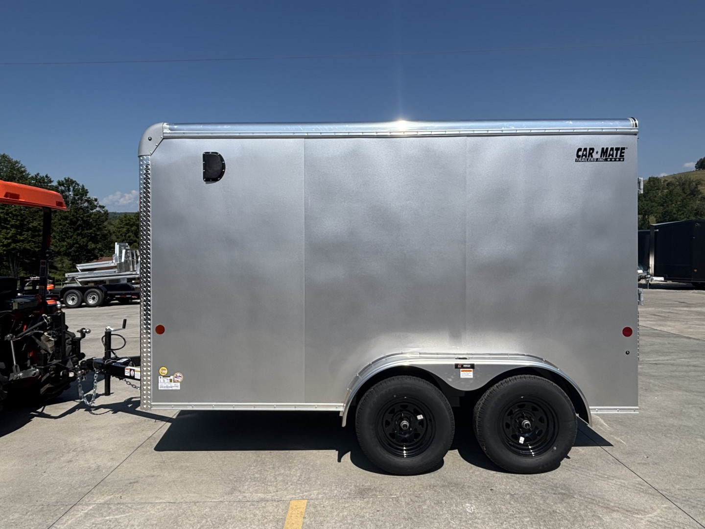 New 2025 Car Mate Trailers 7x12 Custom Cargo HD Enclosed Trailer - Silver Frost w/ Ramp - 6" Additional Height - 7000# GVWR